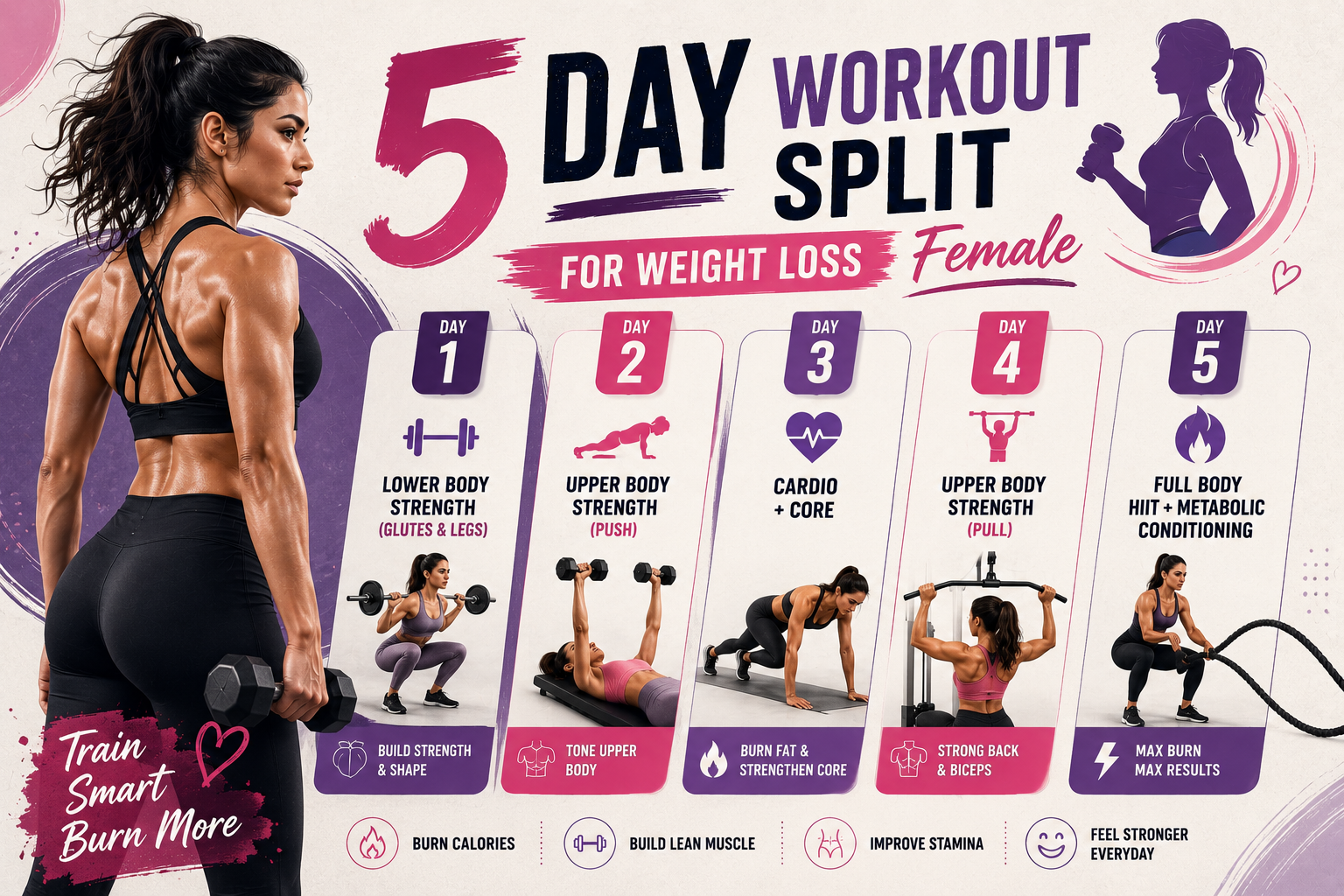 5 Day Workout Split for Weight Loss Female: Your Complete Beginner’s Guide