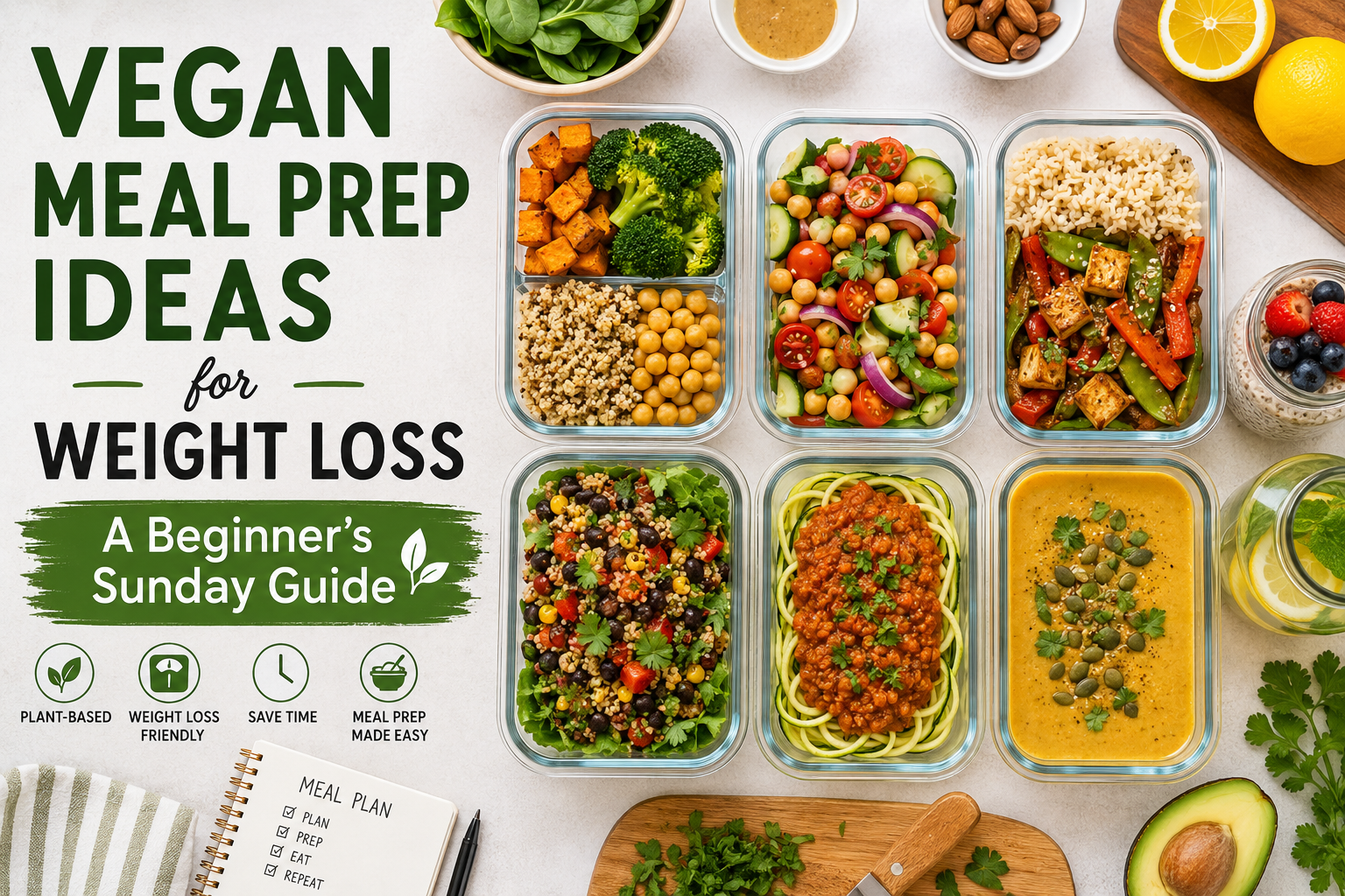 Vegan Meal Prep Ideas for Weight Loss: A Beginner’s Sunday Guide