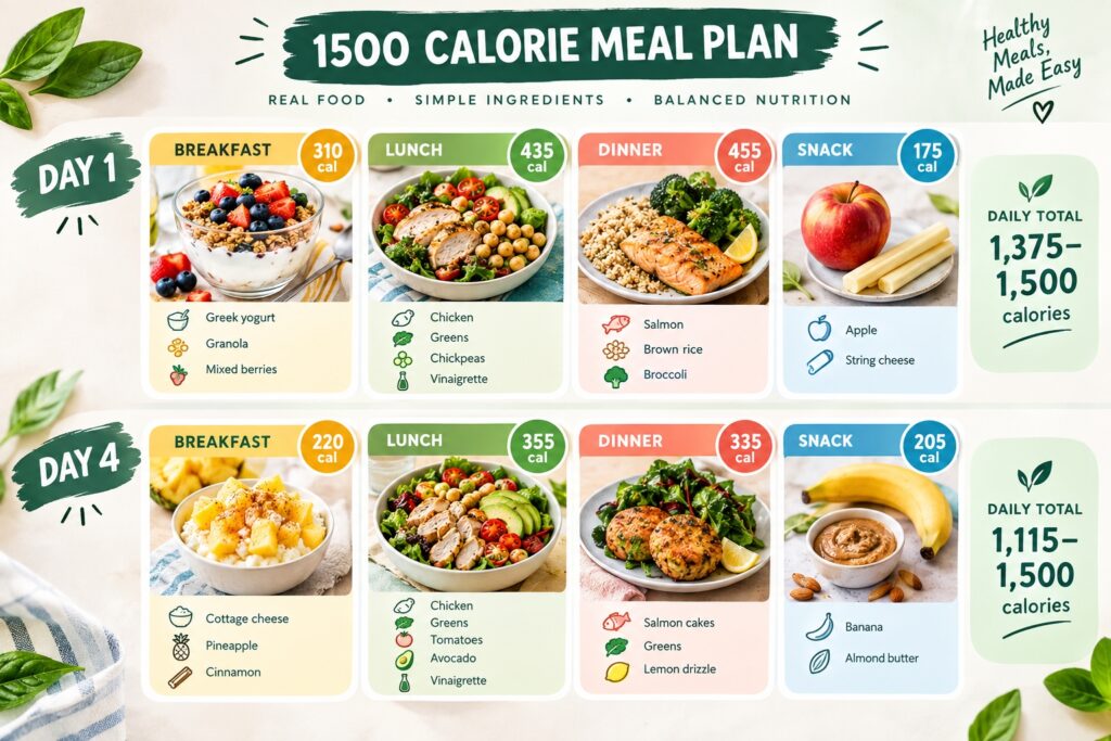1500 Calorie Meal Plan